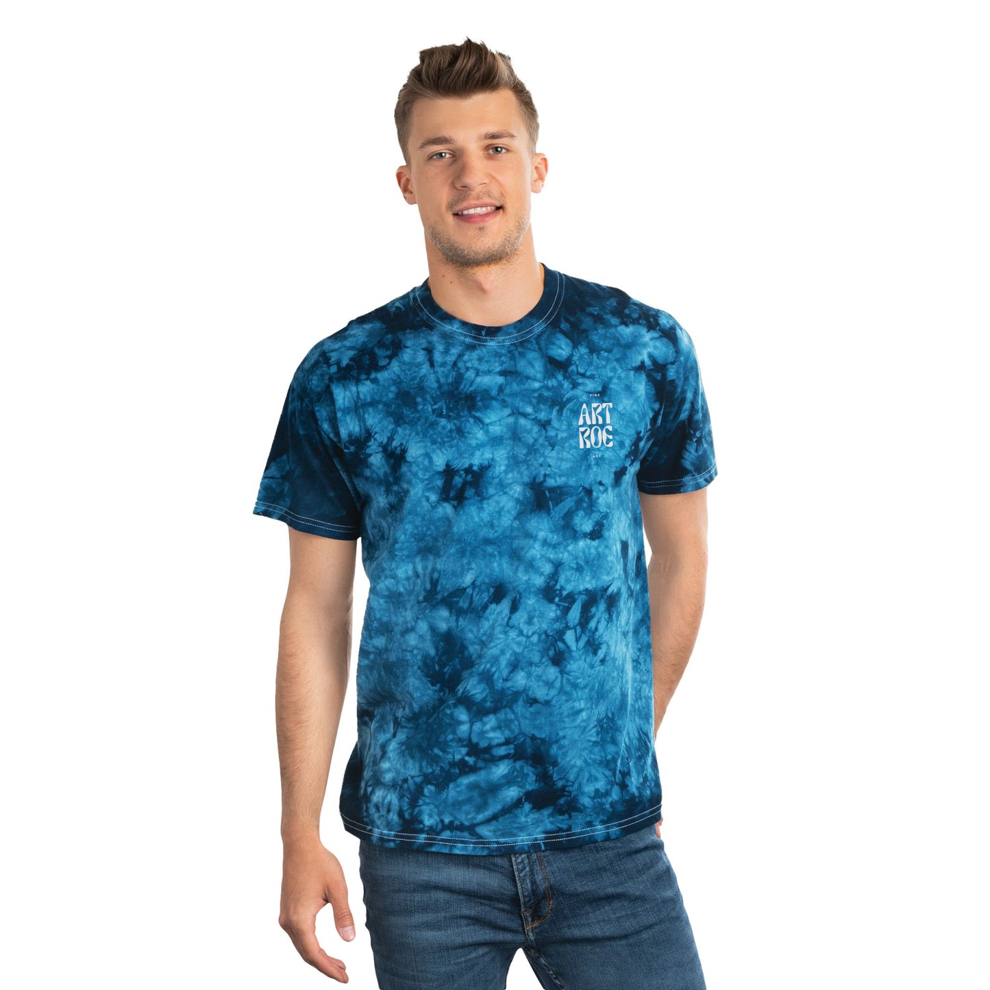 ART ROE LOGO Tie-Dye Tee, Crystal