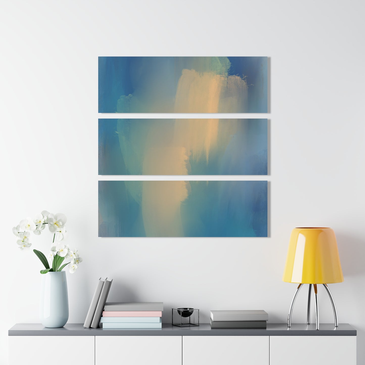 The Deep Blues, Acrylic, Triptych (36x36)