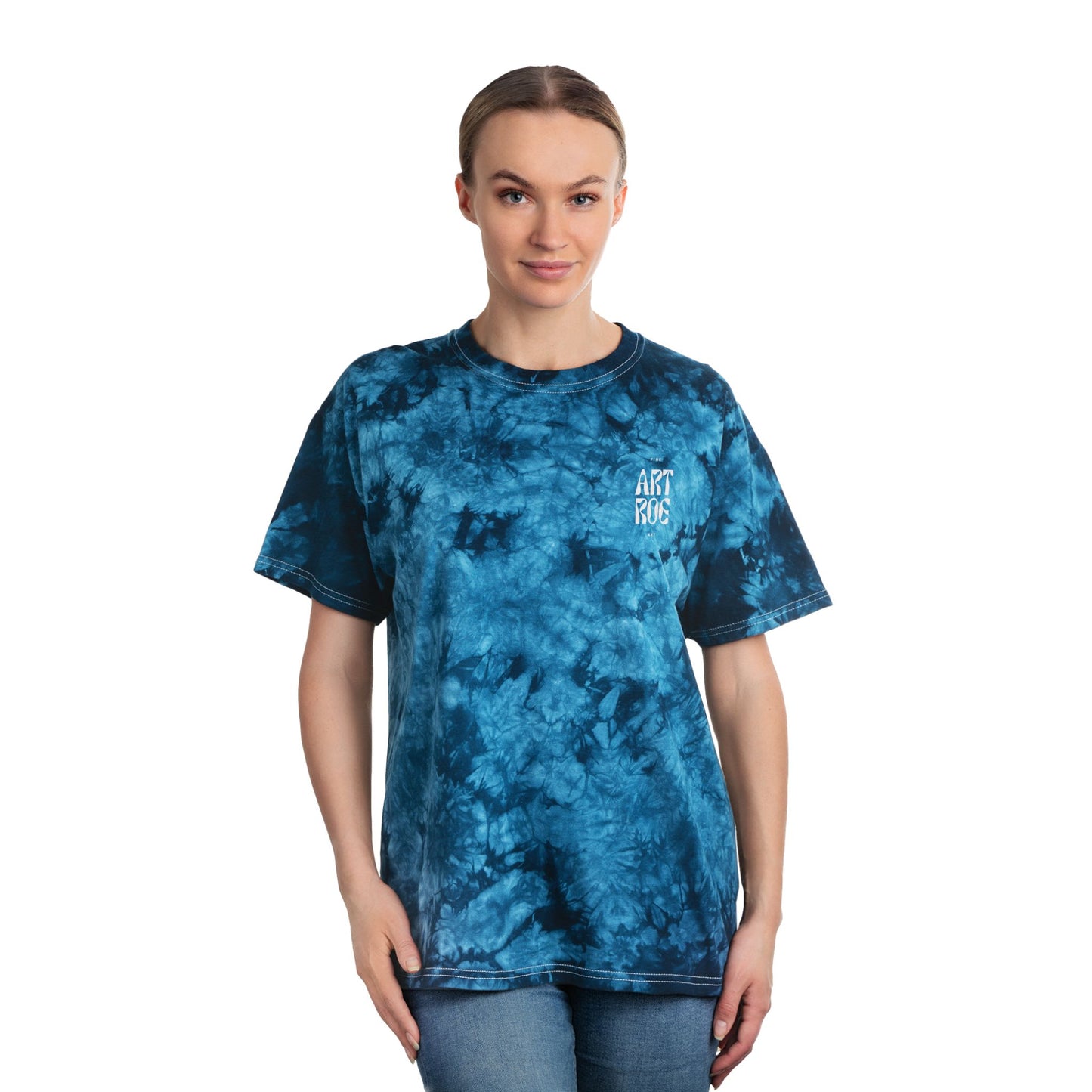 ART ROE LOGO Tie-Dye Tee, Crystal