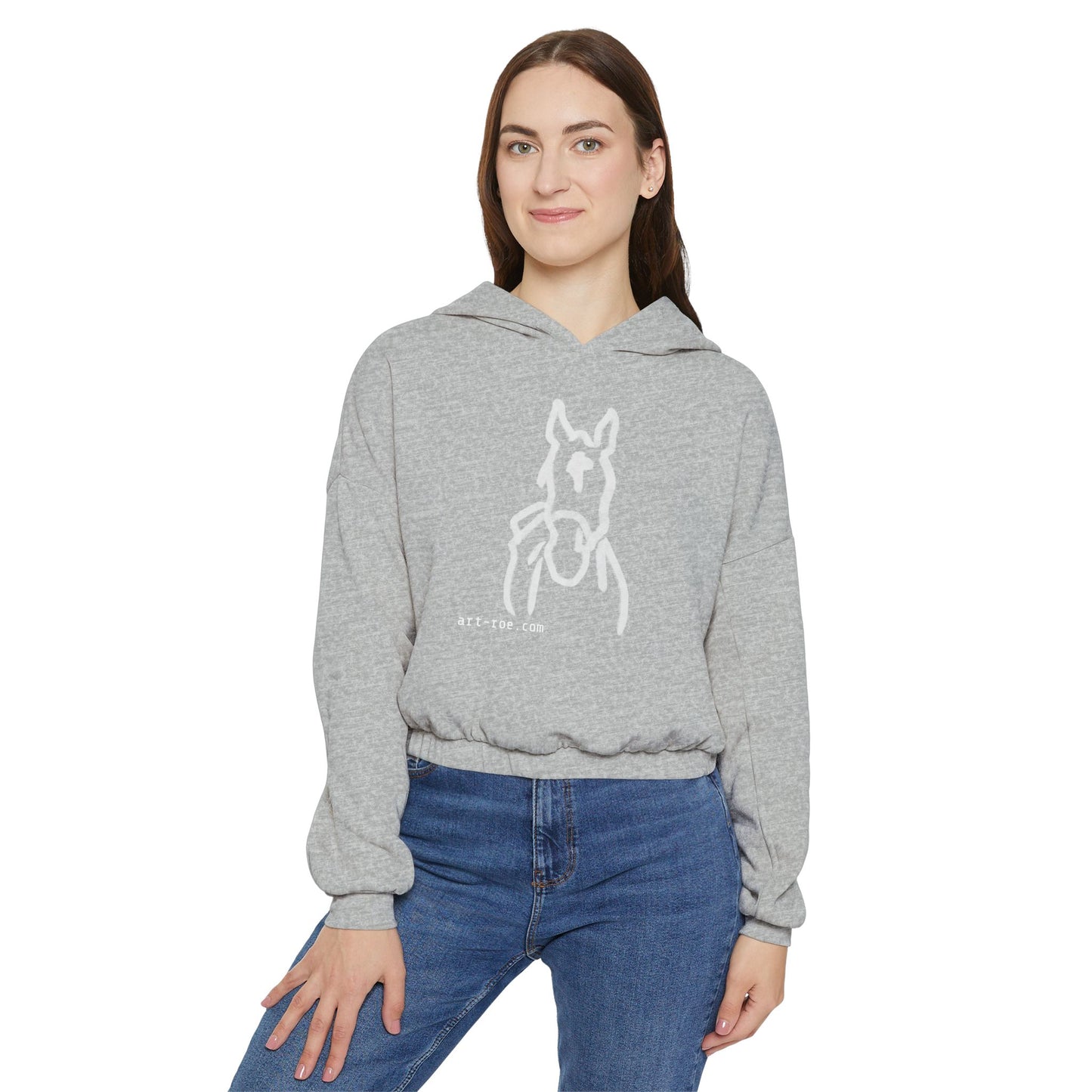 Royal Boy, Horse, ART ROE LOGO Women's Cinched Bottom Hoodie