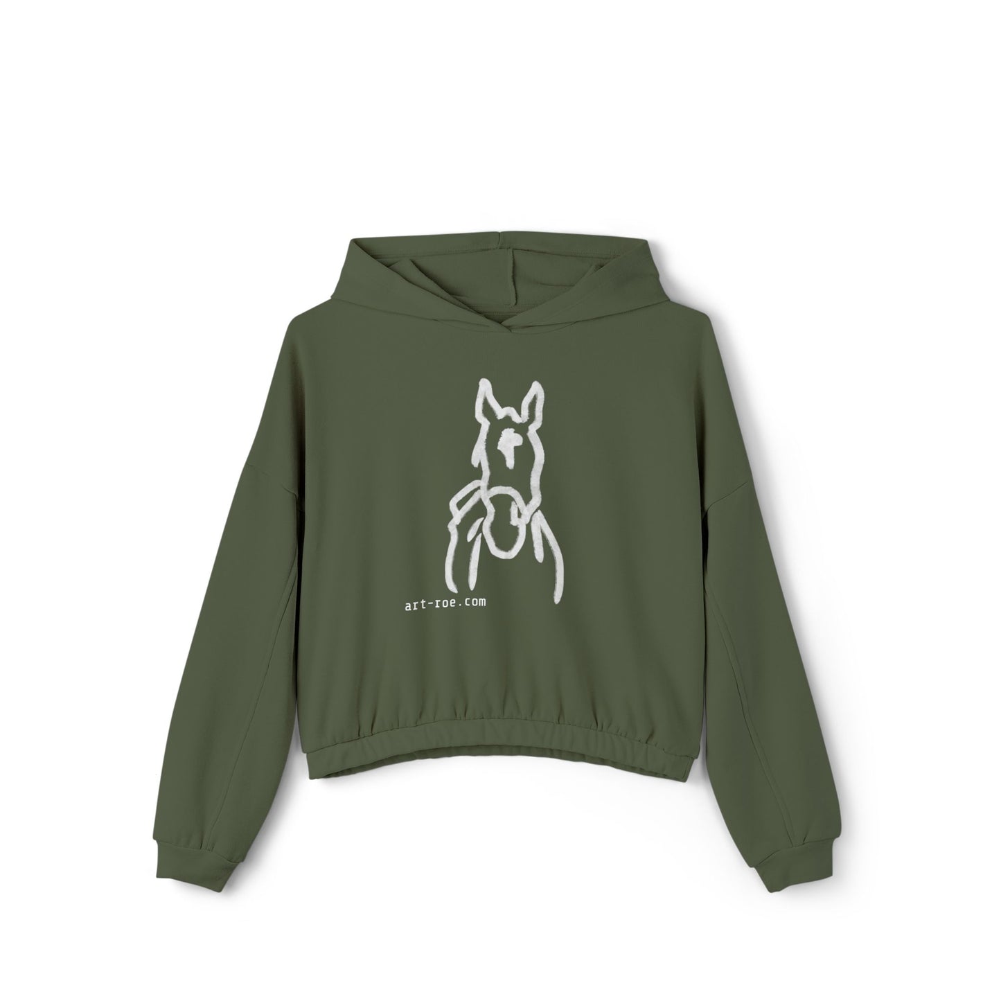 Royal Boy, Horse, ART ROE LOGO Women's Cinched Bottom Hoodie