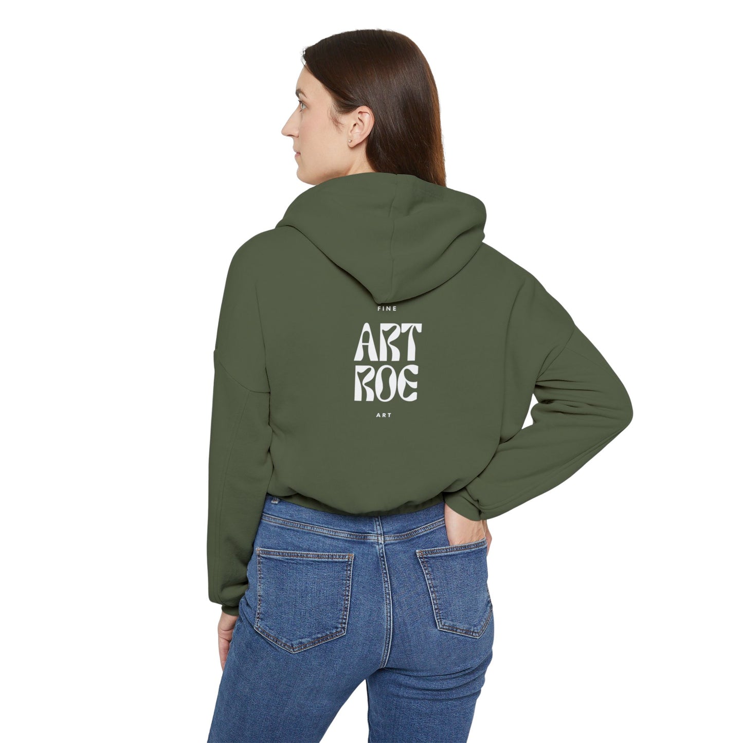 Royal Boy, Horse, ART ROE LOGO Women's Cinched Bottom Hoodie