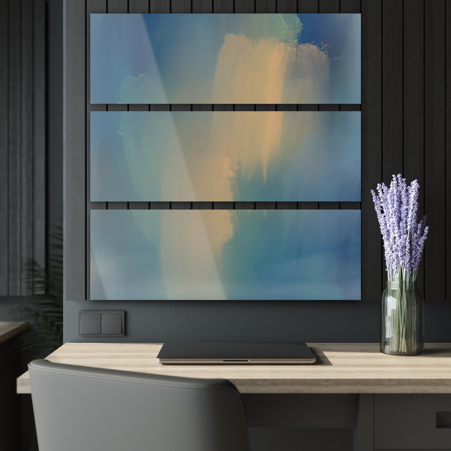 The Deep Blues, Acrylic, Triptych (36x36)