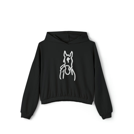 Horsey ART ROE LOGO Women's Cinched Bottom Hoodie