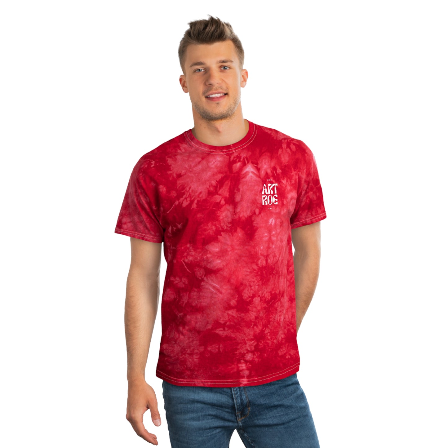 ART ROE LOGO Tie-Dye Tee, Crystal