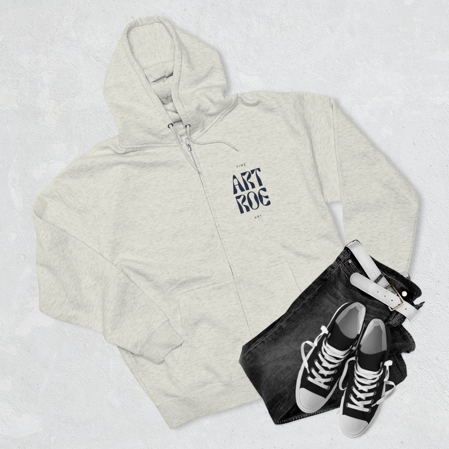 ART ROE LOGO Unisex Premium Full Zip Hoodie