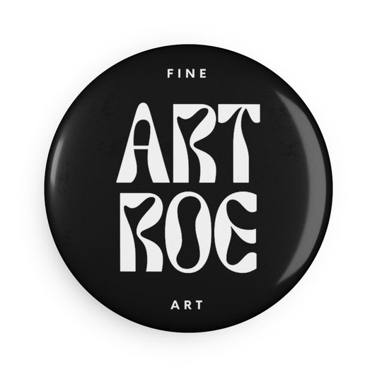 ART ROE BLACK LOGO Button Magnet, Round (1 & 10 pcs)