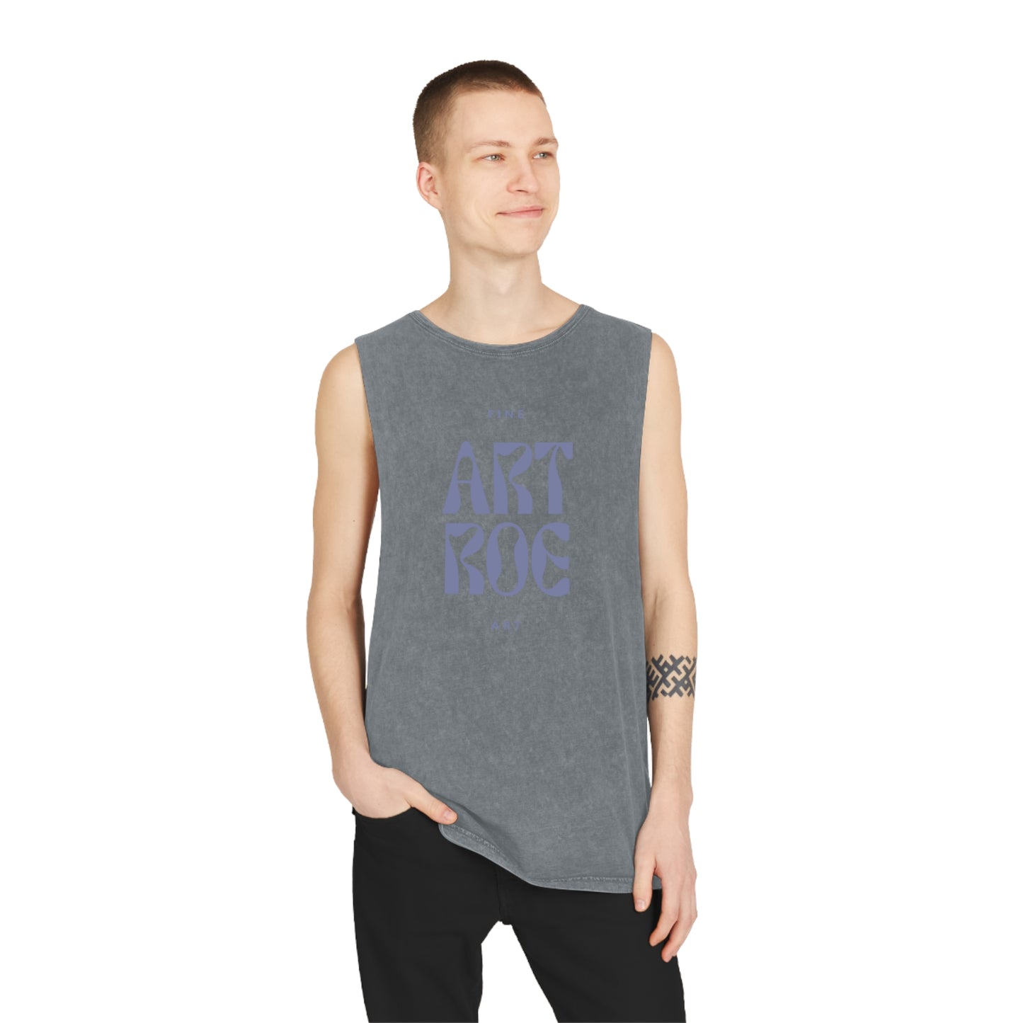 ART ROE FADED LOGO Unisex Stonewash Tank Top