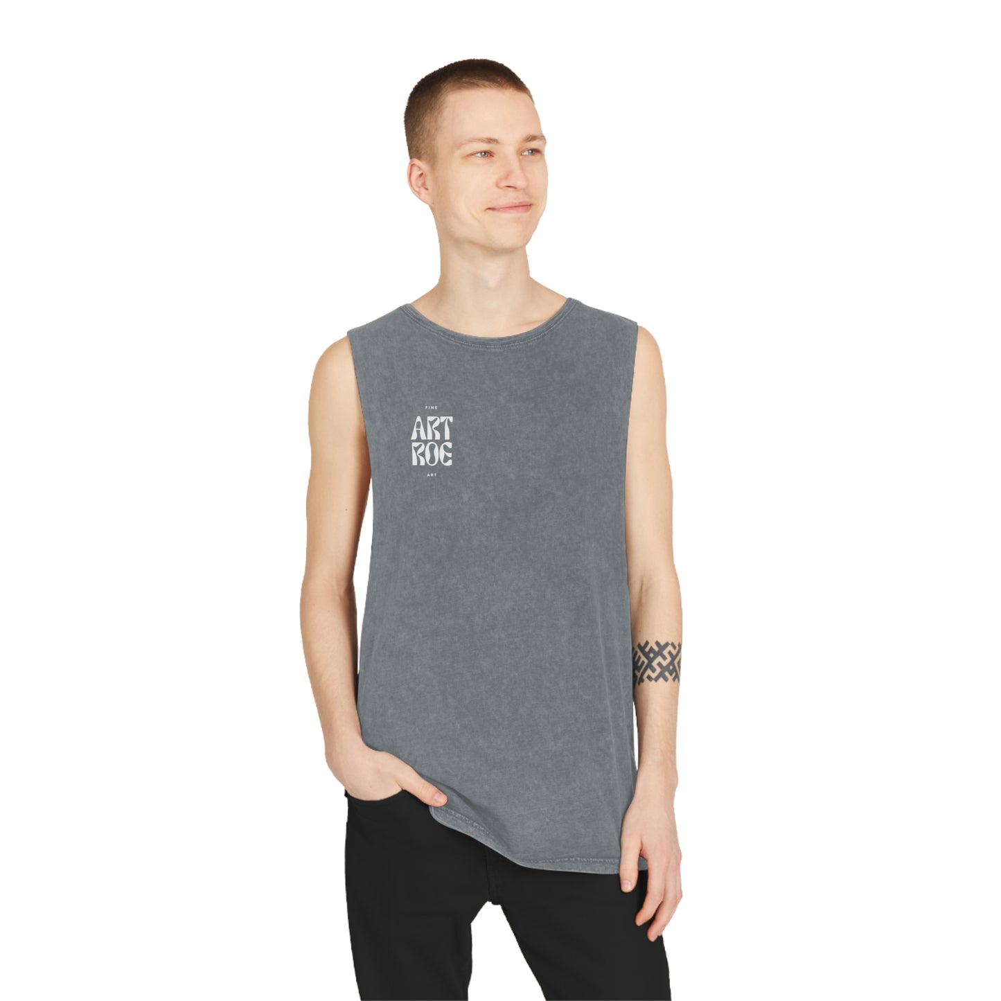 ART ROE LOGO Unisex Stonewash Tank Top