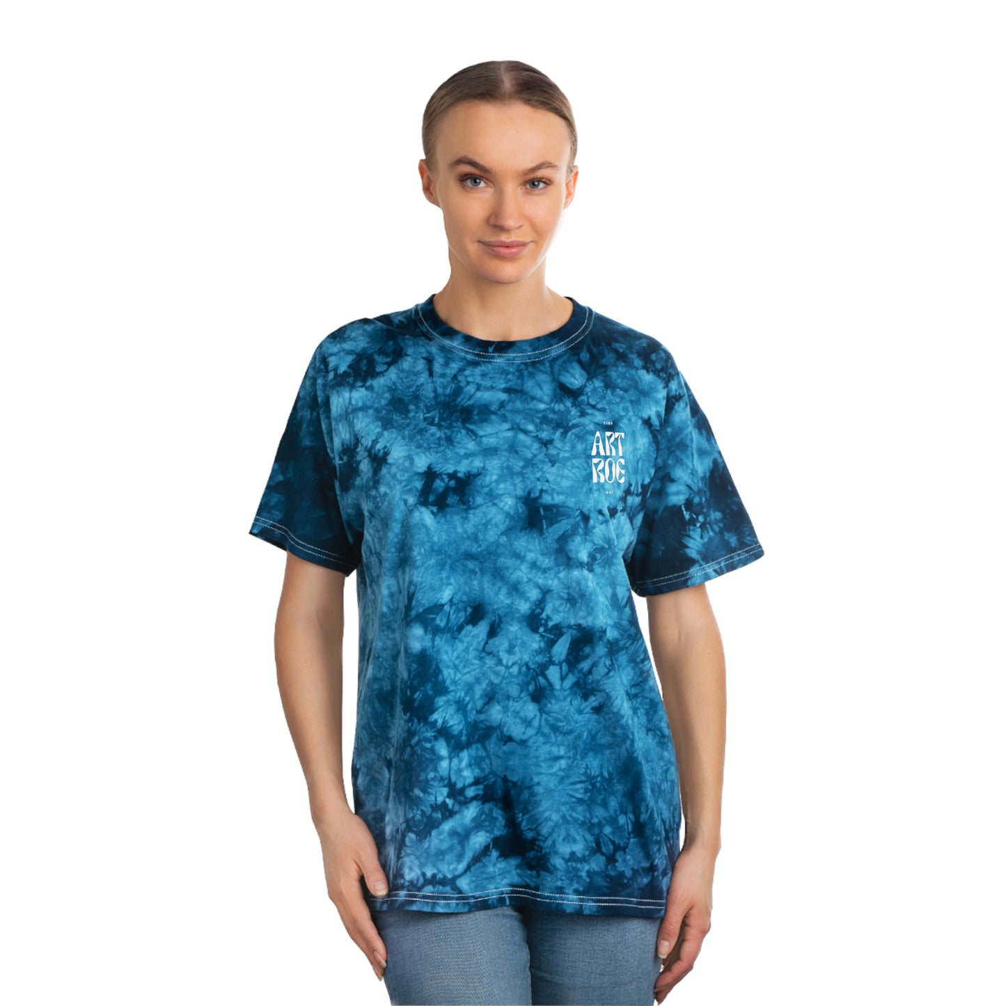 ART ROE LOGO Tie-Dye Tee, Crystal