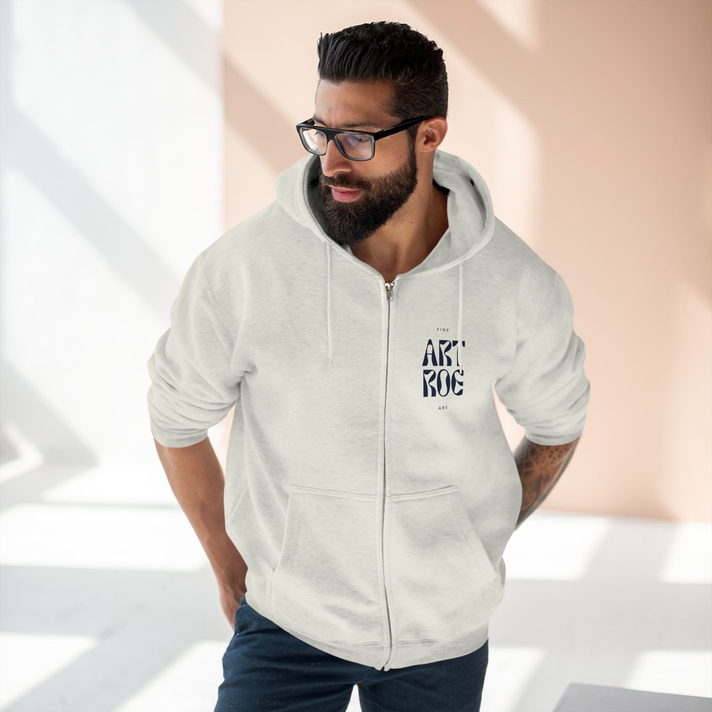 ART ROE LOGO Unisex Premium Full Zip Hoodie