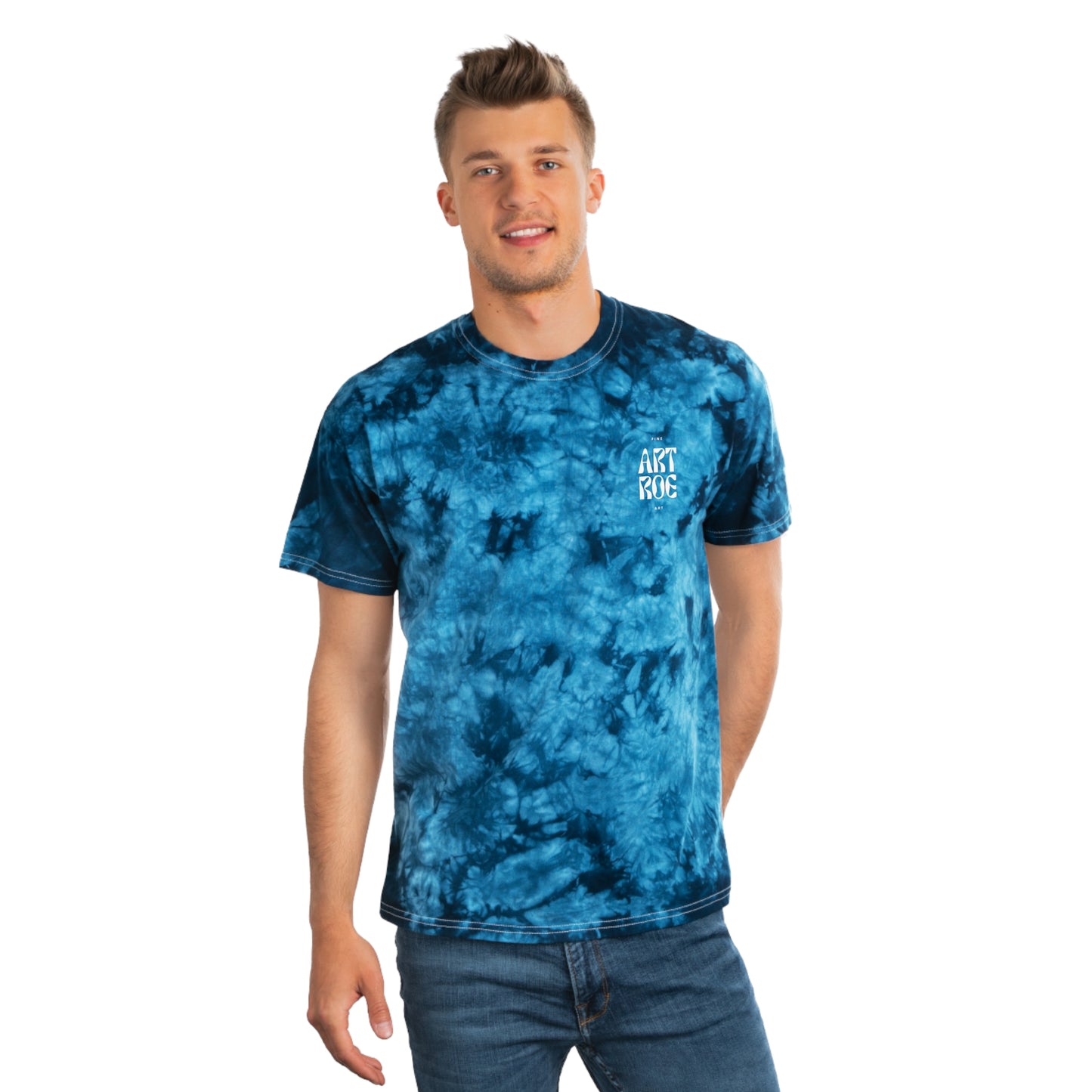 ART ROE LOGO Tie-Dye Tee, Crystal