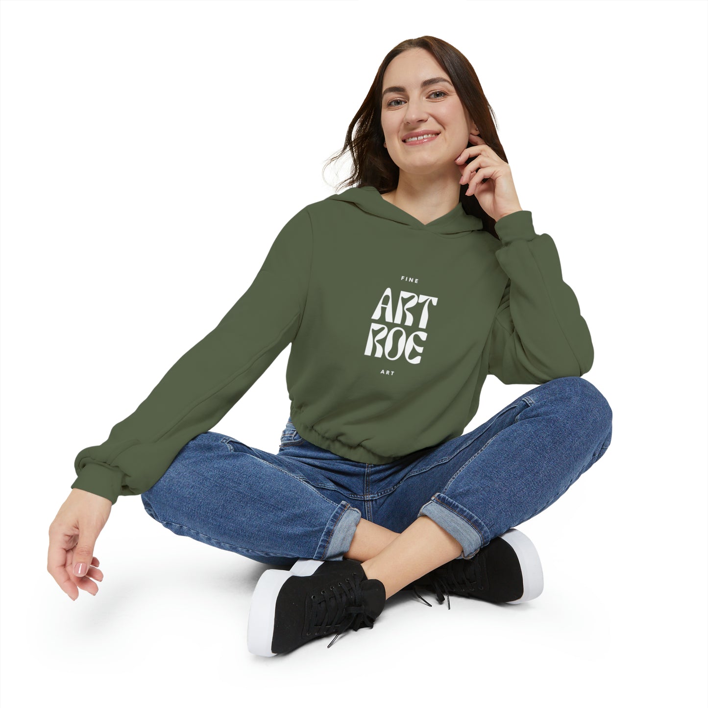 ART ROE LOGO Women's Cinched Bottom Hoodie