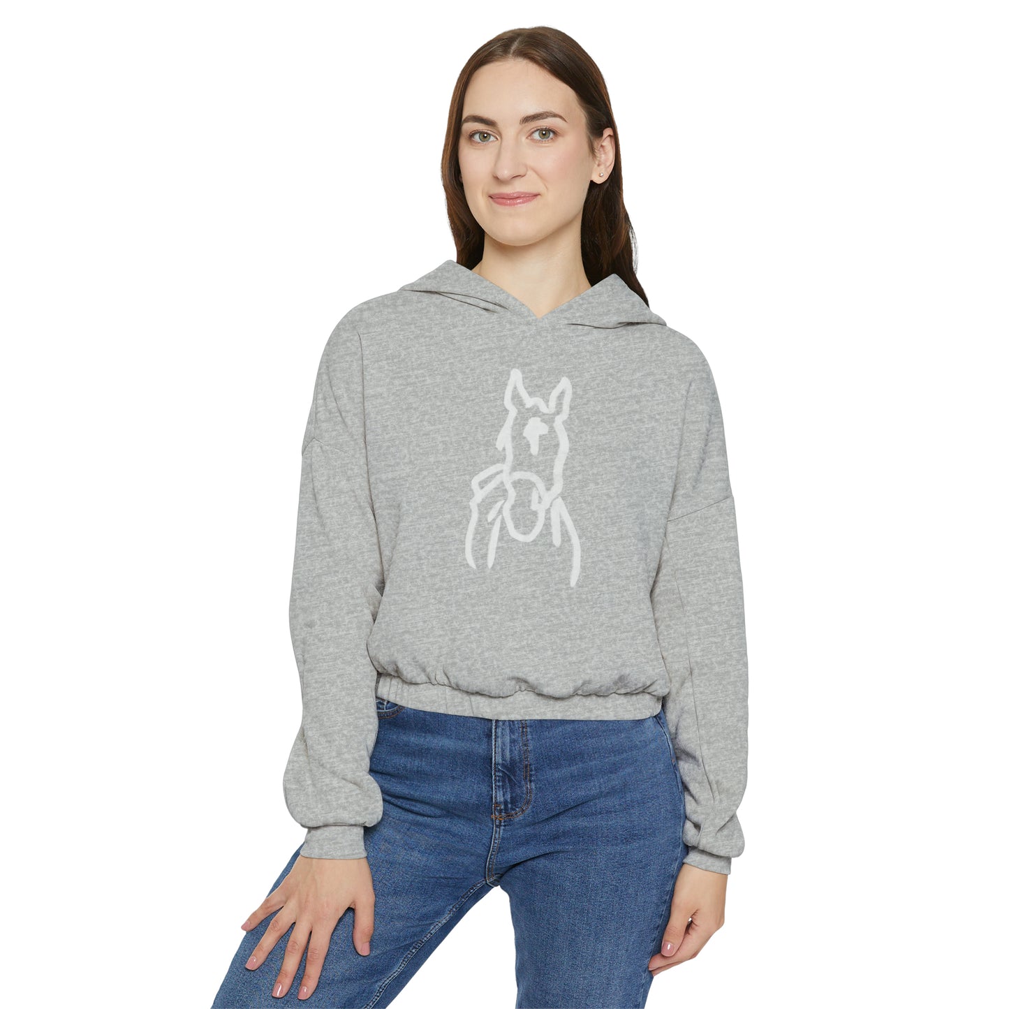 Horsey ART ROE LOGO Women's Cinched Bottom Hoodie