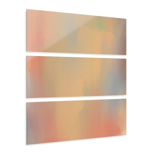 Blushing Tangerine, Acrylic, Triptych (36x36)