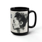 ART ROE LOGO, Profiles, Black Mug, 15oz