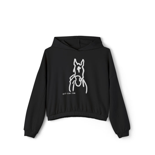 Royal Boy, Horse, ART ROE LOGO Women's Cinched Bottom Hoodie