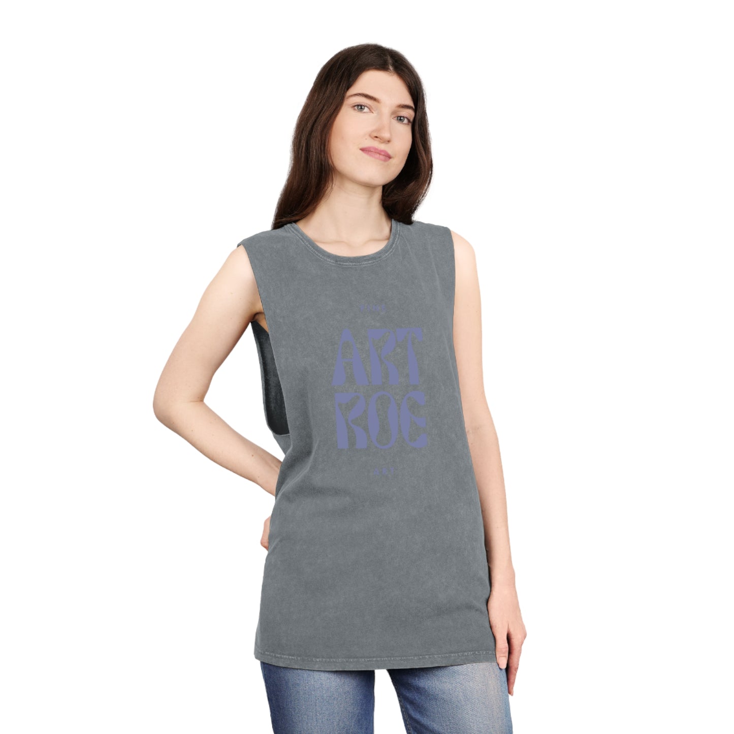 ART ROE FADED LOGO Unisex Stonewash Tank Top