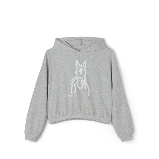 Royal Boy, Horse, ART ROE LOGO Women's Cinched Bottom Hoodie